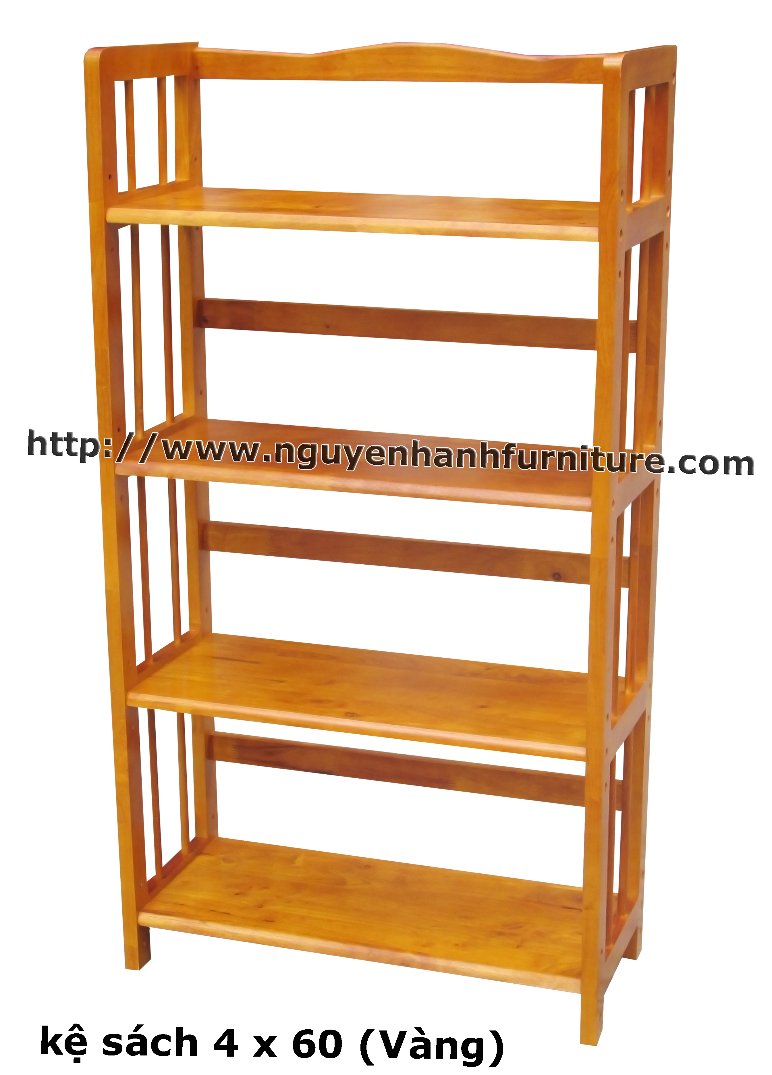 Name product: 4 storey Adjustable Bookshelf 60 (Yellow) - Dimensions: 60 x 28 x 120 (H) - Description: Wood natural rubber